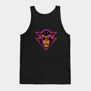 Retro Gorilla Head with Sunglasses Tank Top